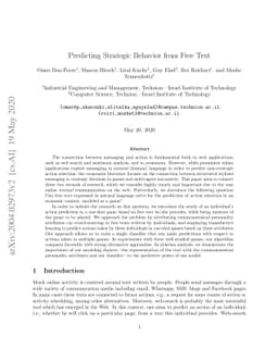 Predicting Strategic Behavior from Free Text
