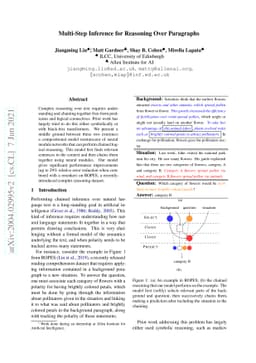 Multi-Step Inference for Reasoning Over Paragraphs
