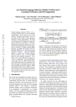 Are Natural Language Inference Models IMPPRESsive? Learning IMPlicature
  and PRESupposition