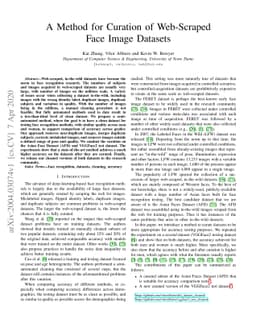 A Method for Curation of Web-Scraped Face Image Datasets