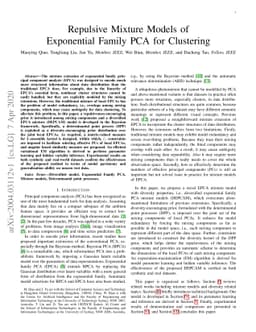 Repulsive Mixture Models of Exponential Family PCA for Clustering