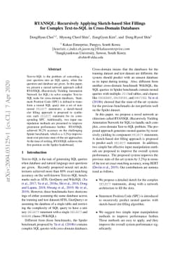 RYANSQL: Recursively Applying Sketch-based Slot Fillings for Complex
  Text-to-SQL in Cross-Domain Databases