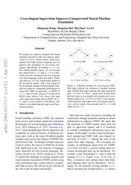 Cross-lingual Supervision Improves Unsupervised Neural Machine
  Translation
