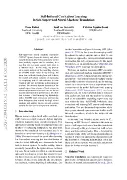 Self-Induced Curriculum Learning in Self-Supervised Neural Machine
  Translation