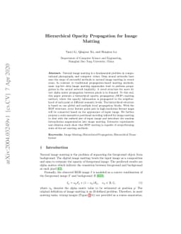Hierarchical Opacity Propagation for Image Matting
