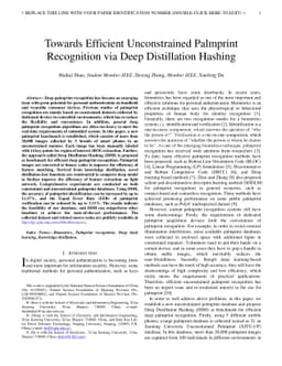 Towards Efficient Unconstrained Palmprint Recognition via Deep
  Distillation Hashing