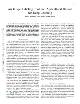 An Image Labeling Tool and Agricultural Dataset for Deep Learning