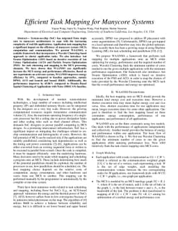 Efficient Task Mapping for Manycore Systems