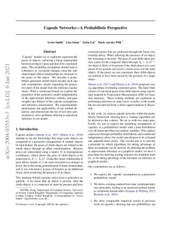 Capsule Networks -- A Probabilistic Perspective