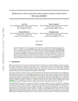 Efficient long-distance relation extraction with DG-SpanBERT