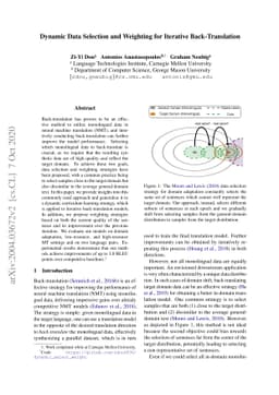 Dynamic Data Selection and Weighting for Iterative Back-Translation