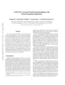 e-SNLI-VE: Corrected Visual-Textual Entailment with Natural Language
  Explanations