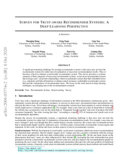 Survey for Trust-aware Recommender Systems: A Deep Learning Perspective