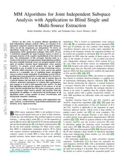 MM Algorithms for Joint Independent Subspace Analysis with Application
  to Blind Single and Multi-Source Extraction