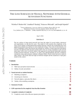 The Loss Surfaces of Neural Networks with General Activation Functions