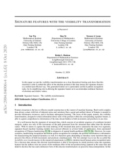 Signature features with the visibility transformation