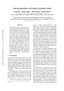 Analyzing Redundancy in Pretrained Transformer Models