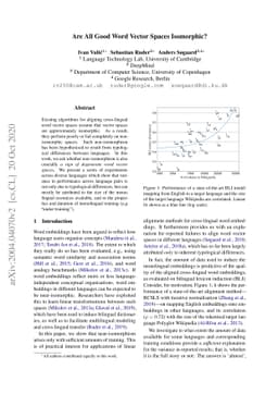 Are All Good Word Vector Spaces Isomorphic?