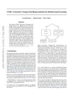 CURL: Contrastive Unsupervised Representations for Reinforcement
  Learning