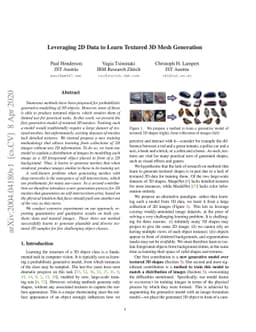 Leveraging 2D Data to Learn Textured 3D Mesh Generation