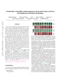 Transferable, Controllable, and Inconspicuous Adversarial Attacks on
  Person Re-identification With Deep Mis-Ranking