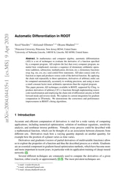 Automatic Differentiation in ROOT