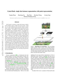 CenterMask: single shot instance segmentation with point representation