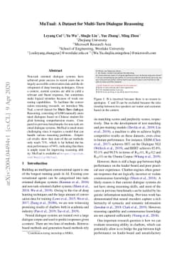 MuTual: A Dataset for Multi-Turn Dialogue Reasoning