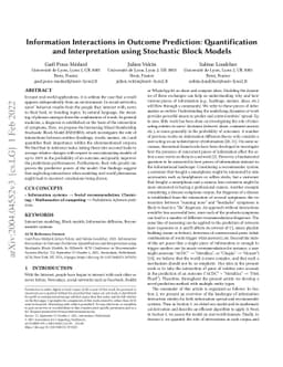 Interactions in information spread: quantification and interpretation
  using stochastic block models