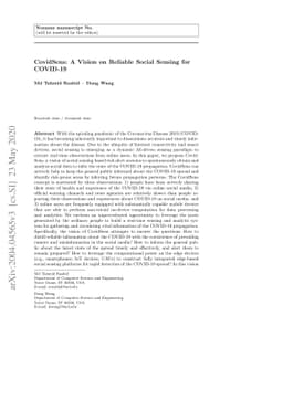 CovidSens: A Vision on Reliable Social Sensing for COVID-19