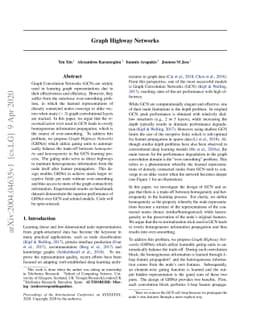 Graph Highway Networks