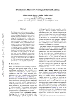 Translation Artifacts in Cross-lingual Transfer Learning