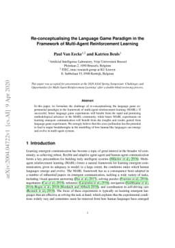 Re-conceptualising the Language Game Paradigm in the Framework of
  Multi-Agent Reinforcement Learning