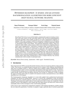 Dithered backprop: A sparse and quantized backpropagation algorithm for
  more efficient deep neural network training