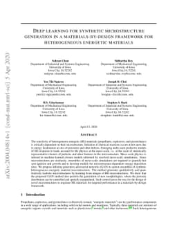 Deep learning for synthetic microstructure generation in a
  materials-by-design framework for heterogeneous energetic materials