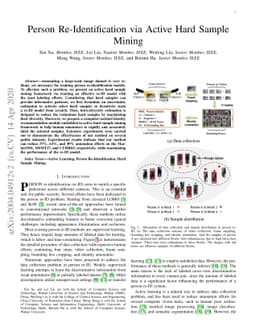 Person Re-Identification via Active Hard Sample Mining