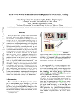 Real-world Person Re-Identification via Degradation Invariance Learning