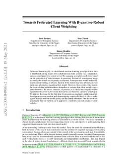 Towards Federated Learning With Byzantine-Robust Client Weighting