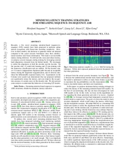 Minimum Latency Training Strategies for Streaming Sequence-to-Sequence
  ASR