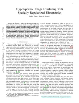 Hyperspectral Image Clustering with Spatially-Regularized Ultrametrics