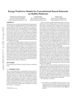 Energy Predictive Models for Convolutional Neural Networks on Mobile
  Platforms