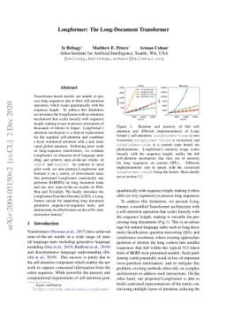 Longformer: The Long-Document Transformer