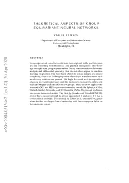 Theoretical Aspects of Group Equivariant Neural Networks