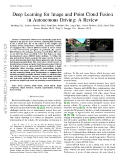 Deep Learning for Image and Point Cloud Fusion in Autonomous Driving: A
  Review