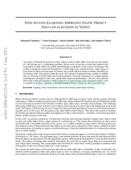 End-to-end Learning Improves Static Object Geo-localization in Monocular
  Video