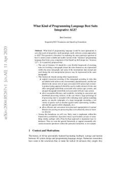 What Kind of Programming Language Best Suits Integrative AGI?
