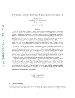Grounding Occam's Razor in a Formal Theory of Simplicity
