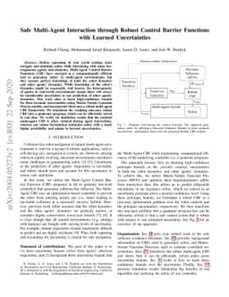 Safe Multi-Agent Interaction through Robust Control Barrier Functions
  with Learned Uncertainties