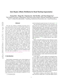 Inter-Region Affinity Distillation for Road Marking Segmentation