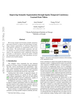 Improving Semantic Segmentation through Spatio-Temporal Consistency
  Learned from Videos